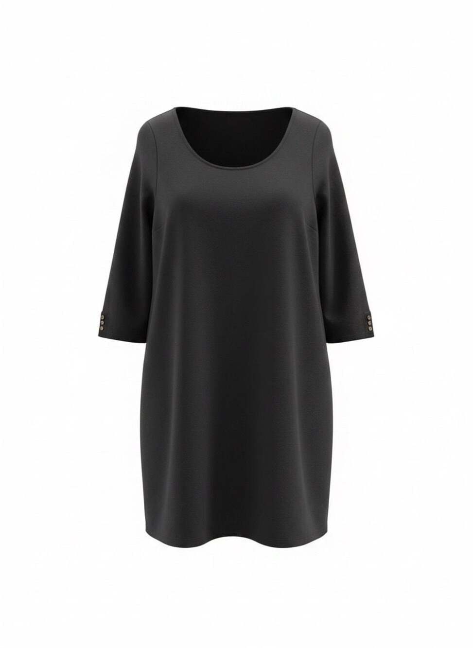 F02
Old Navy Black 3/4 Sleeve Button Detail Shift Dress Size M